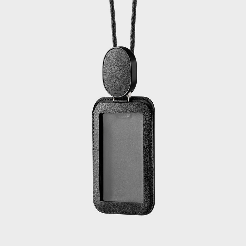 Badge ID Wallet, - With Neck Chain - Black, Badge not included